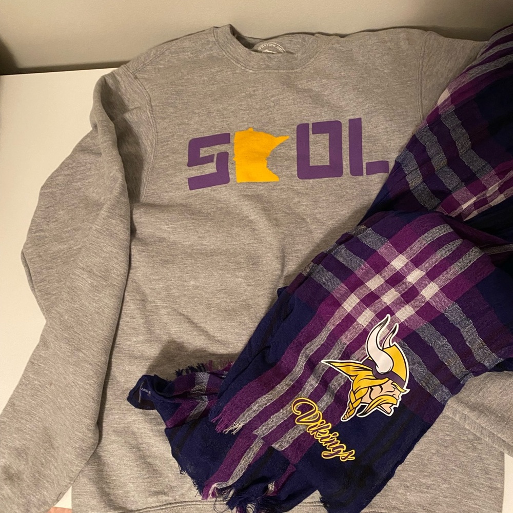 Skol Crewneck Sweatshirt and Vikings Scarf